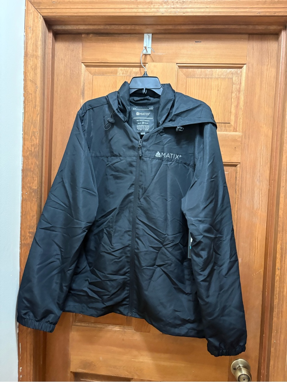 Matix Black Hooded Windbreaker Jacket